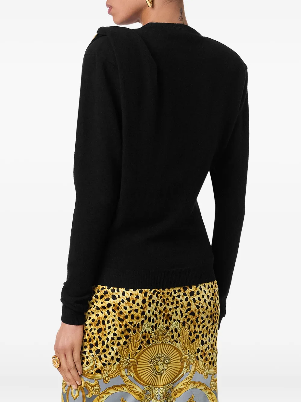 Versace Wollen trui met gesp Zwart
