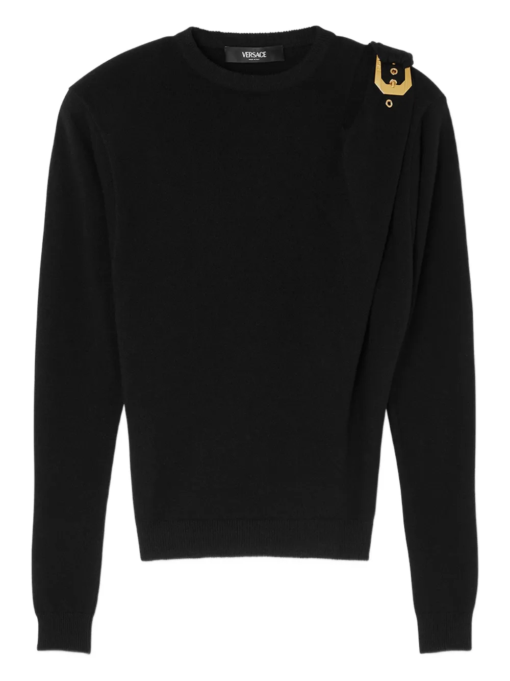 Versace Wollen trui met gesp Zwart