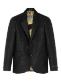 Versace leopard-print satin-lapel blazer - Black