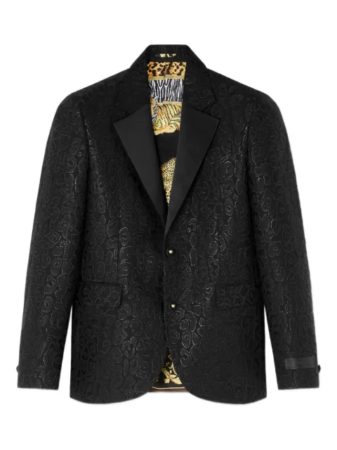 Versace blazer con estampado de leopardo