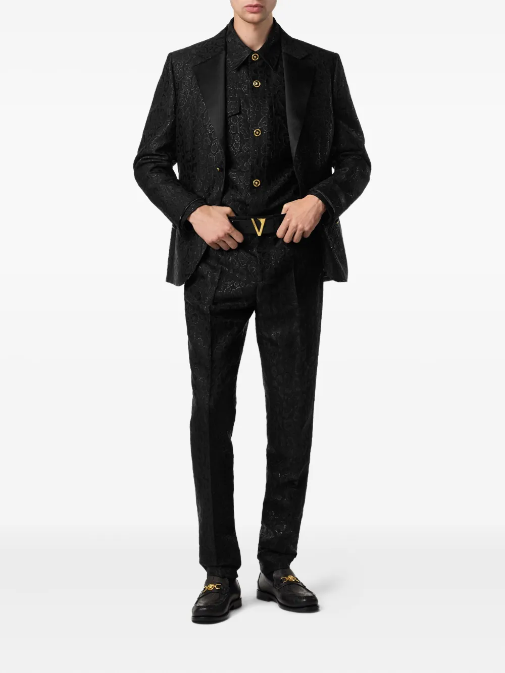 Versace leopard-print satin-lapel blazer | Blazers | Image 2