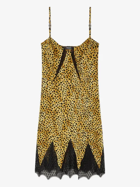 Versace slip dress de seda Cheetah