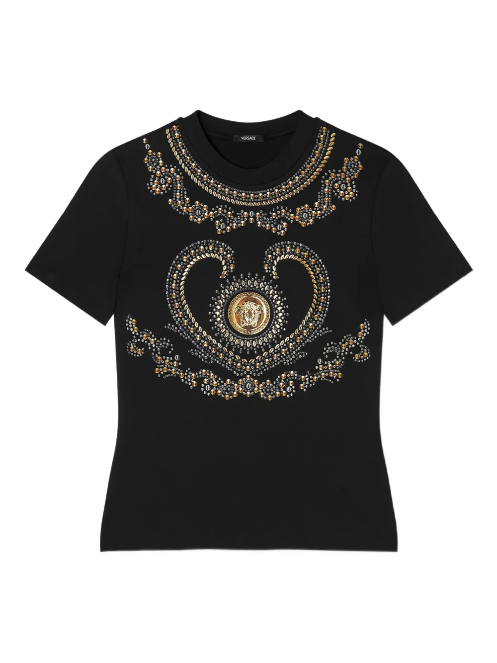 Versace crystal-embellishment T-shirt | Black | Image 1