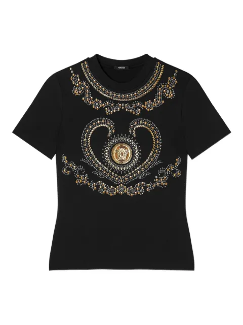 Versace playera con detalles de cristal