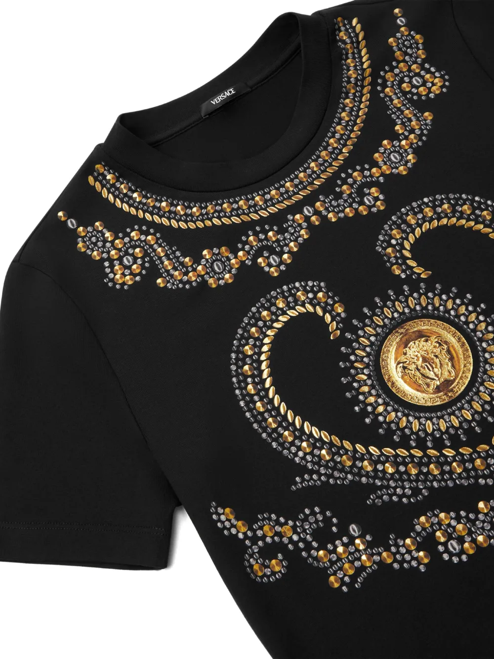 Versace T-shirt verfraaid met kristallen Zwart