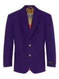 Versace gold-button animal-print lining jacket - Purple