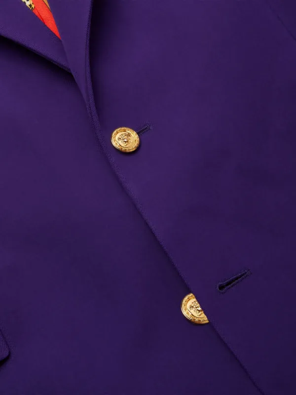Versace gold-button animal-print Lining Jacket | Purple | FARFETCH CY Versace gold-button animal-print Lining Jacket | Purple | FARFETCH CY