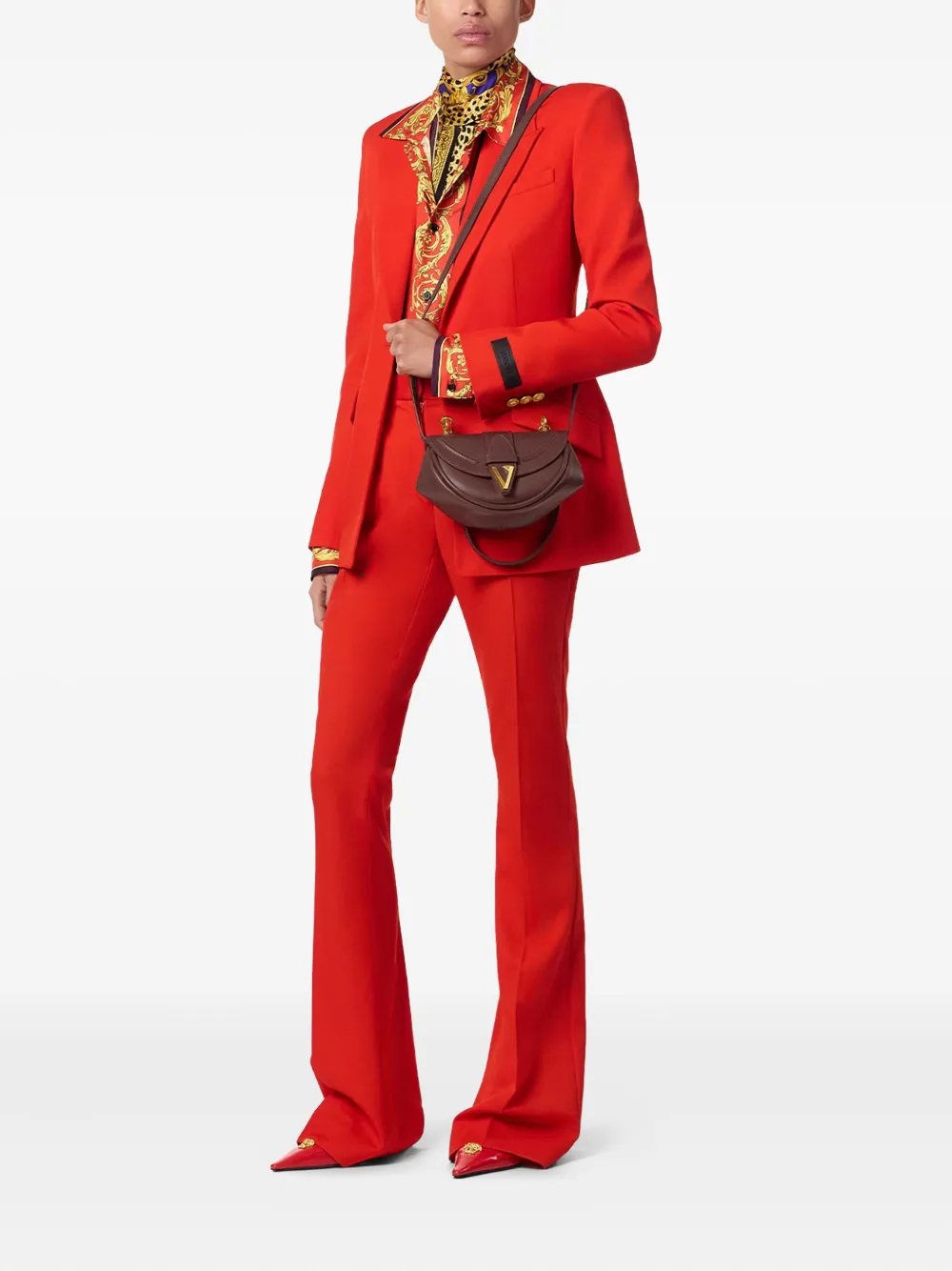 Versace Virtus leren schoudertas - Rood