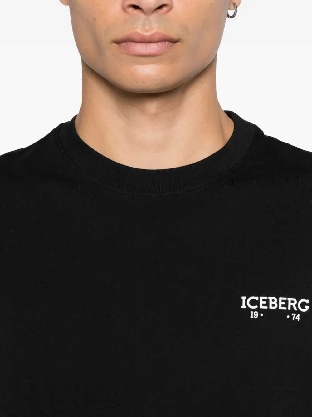 Iceberg Katoenen T-shirt met logoprint Zwart