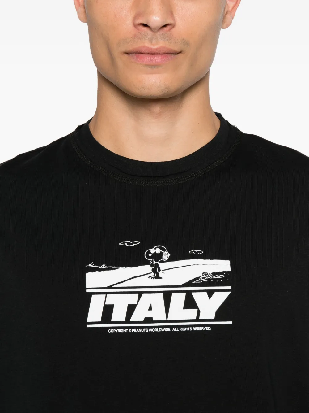 Iceberg x PEANUTS™ T-shirt met Snoopy-print Zwart
