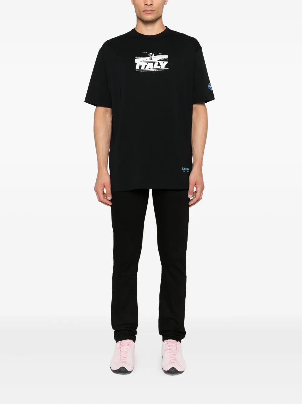 Iceberg x PEANUTS™ T-shirt met Snoopy-print - Zwart
