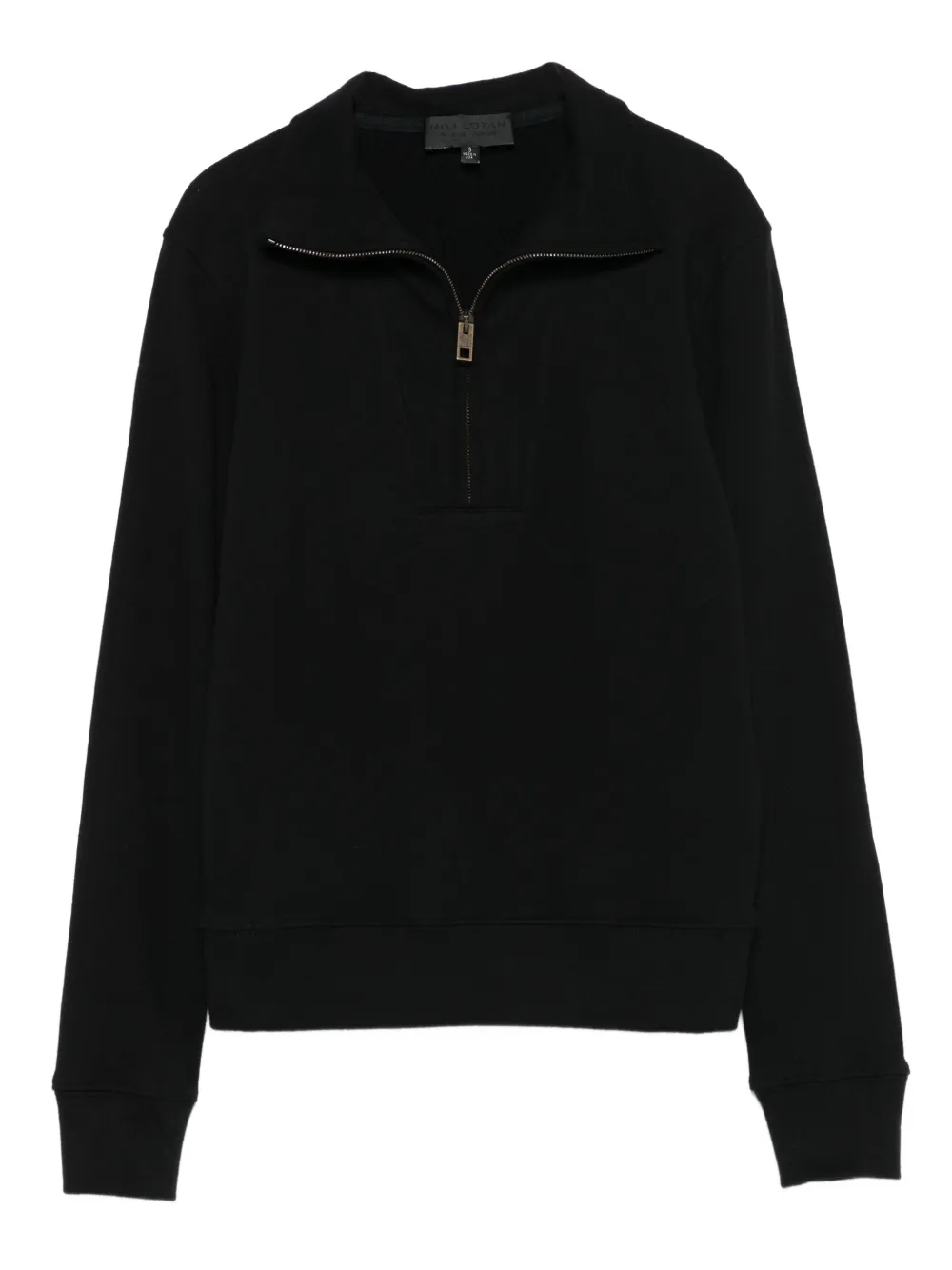 high-neck zip-up sweatshirt