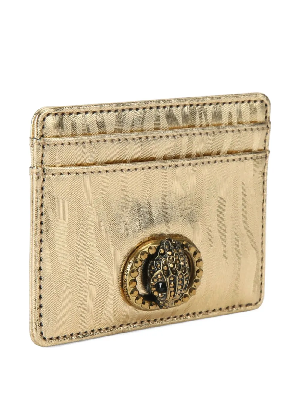 Kurt Geiger London Chelsea eagle-head crystal-embellished card holder Metallic