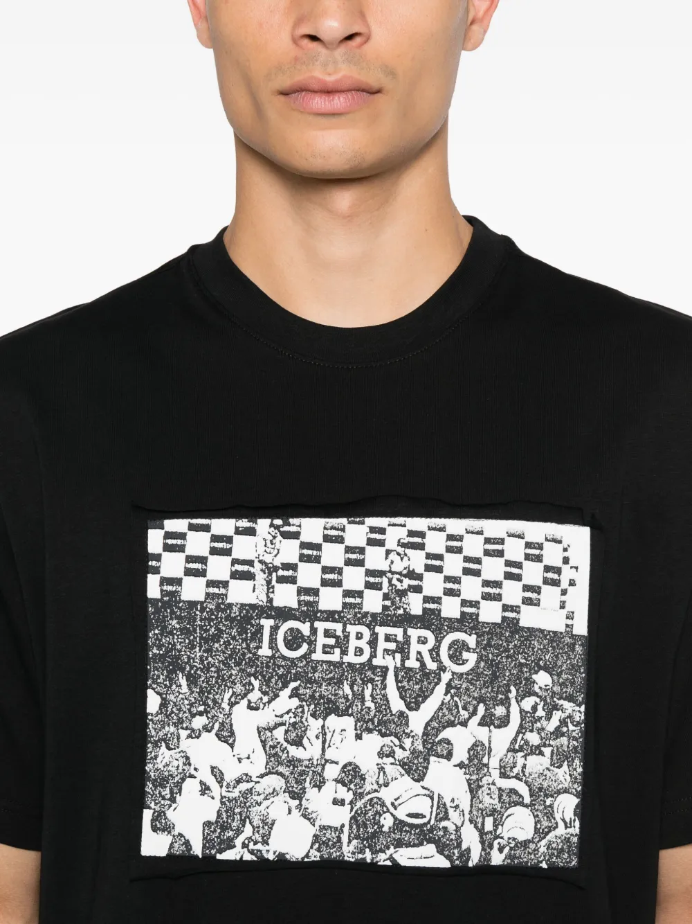 Iceberg Katoenen T-shirt met grafische print Zwart