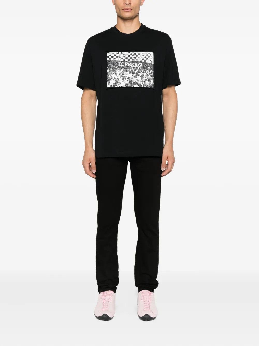 Iceberg Katoenen T-shirt met grafische print - Zwart