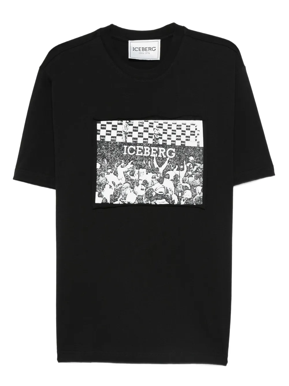 Iceberg Katoenen T-shirt met grafische print Zwart
