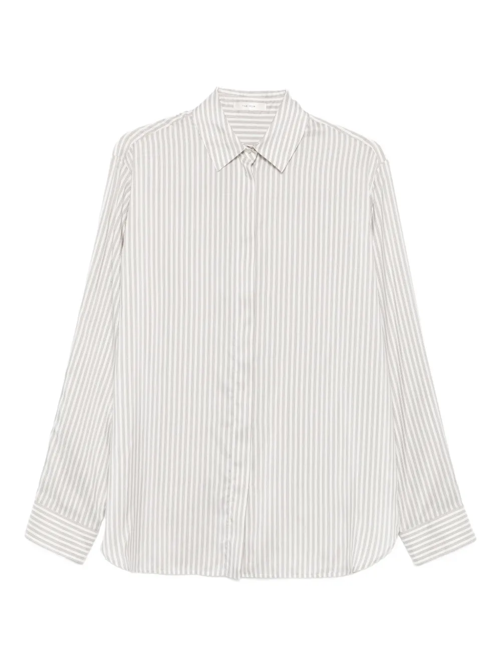 The Row Vanda Striped Long-sleeve Shirt In White