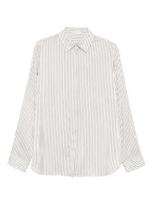 THE ROWザロウ ALBIE SHIRTストライプシルクシャツ THE ROW】パラヴェ