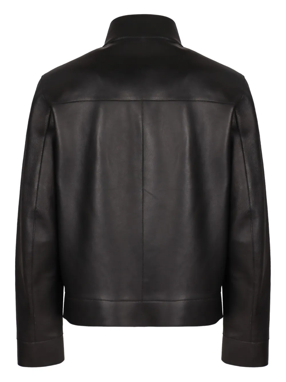 Emporio Armani Leren jack Zwart