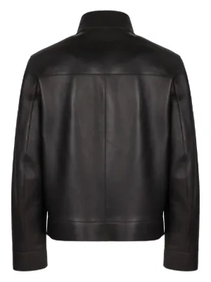 Emporio Armani Leather jacket レザー　ジャケット EMPORIO ARMANI レザージャケット 黒 フード付き