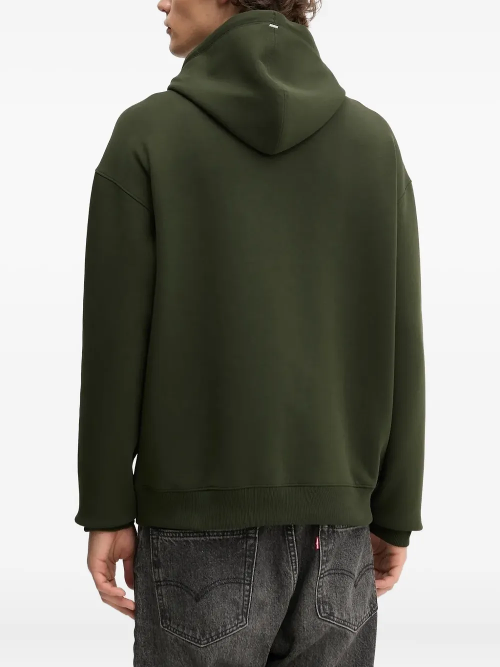 Hugo Boss Zip-pockets Hoodie In Green