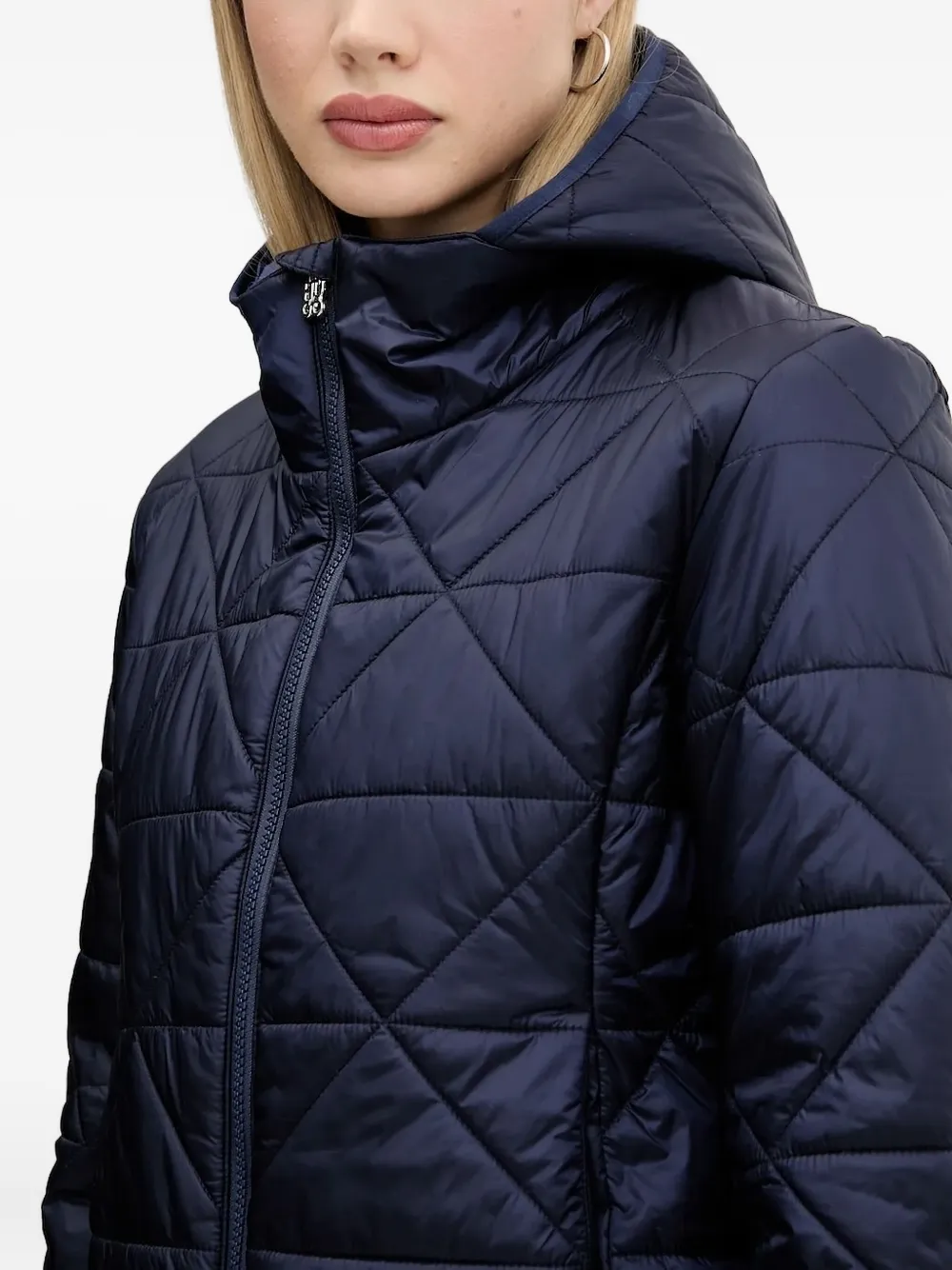 HUGO quilted hooded jacket Blauw