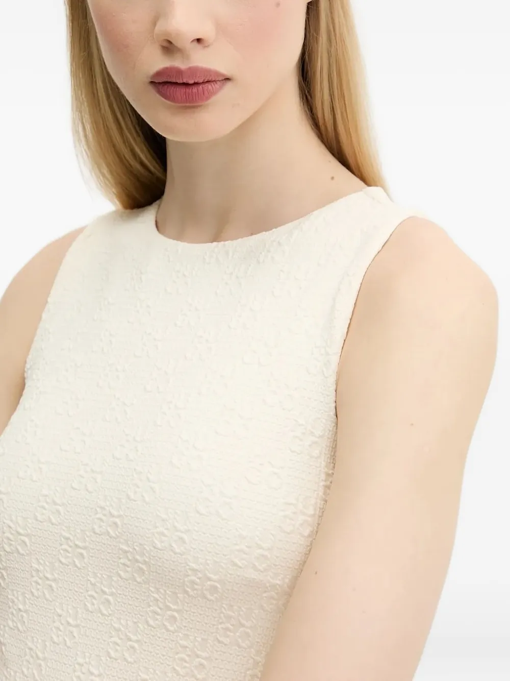 HUGO textured sleeveless tank top Beige