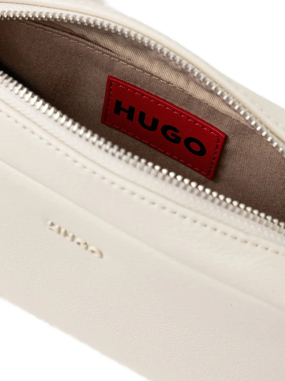 HUGO logo-plaque cross-body bag Beige