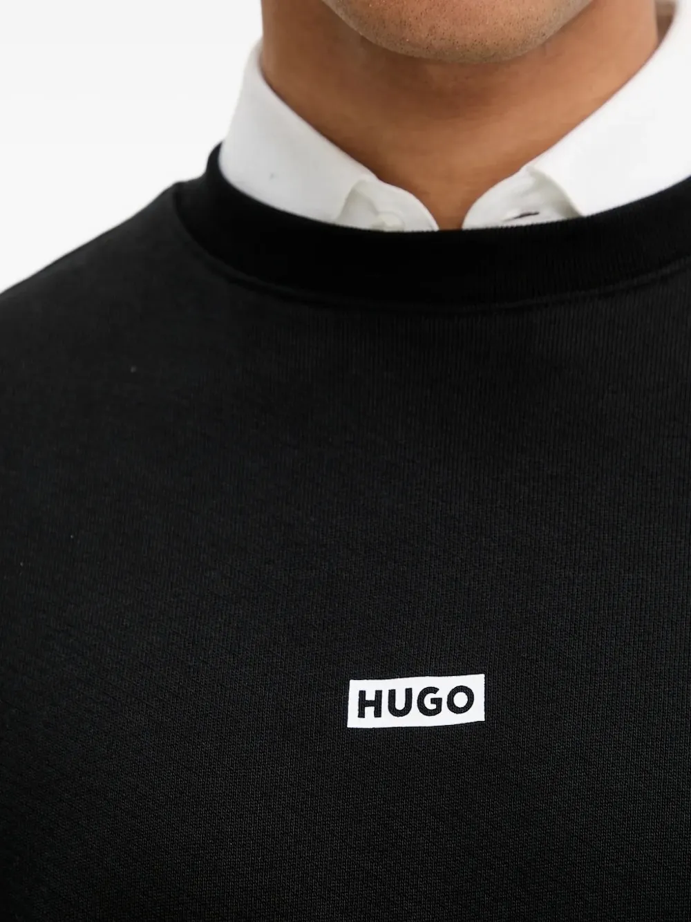 HUGO Sweater met logoprint Zwart
