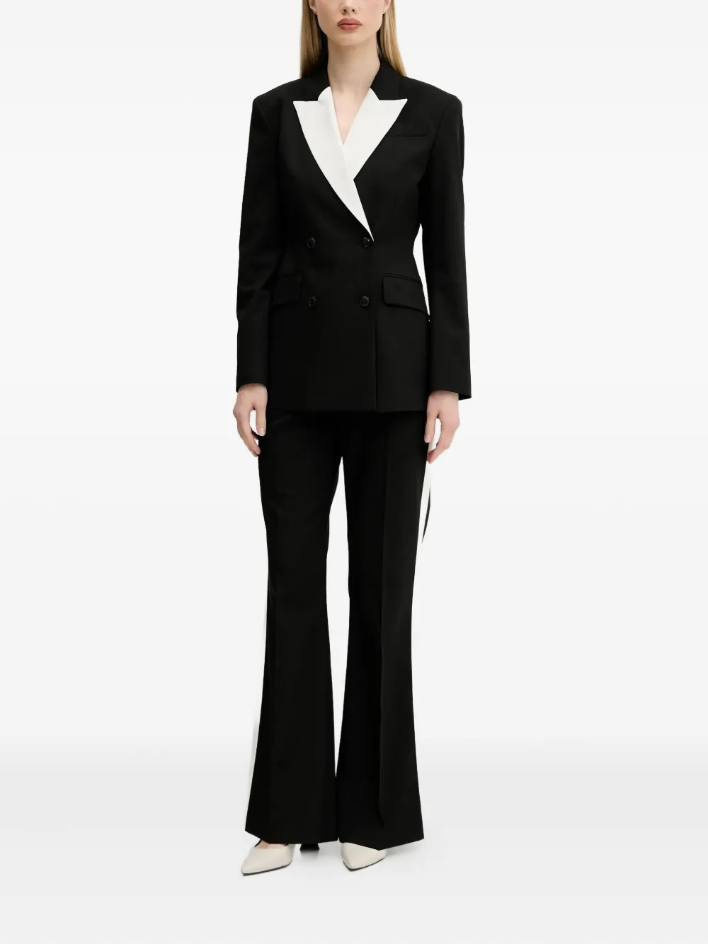 HUGO side-stripe flared trousers - Zwart