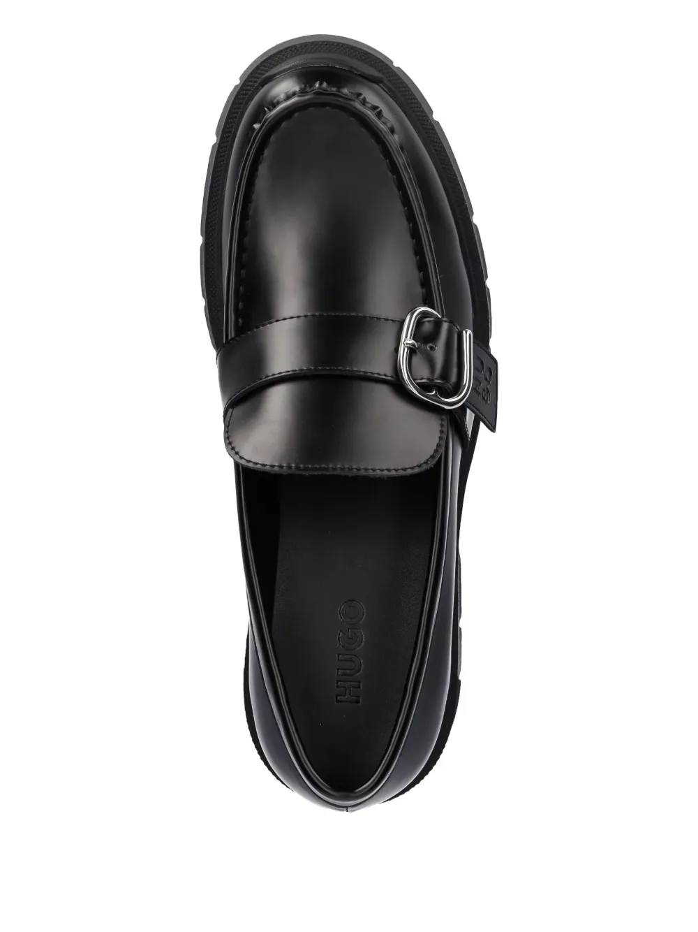 HUGO buckle-detail platform loafers Black