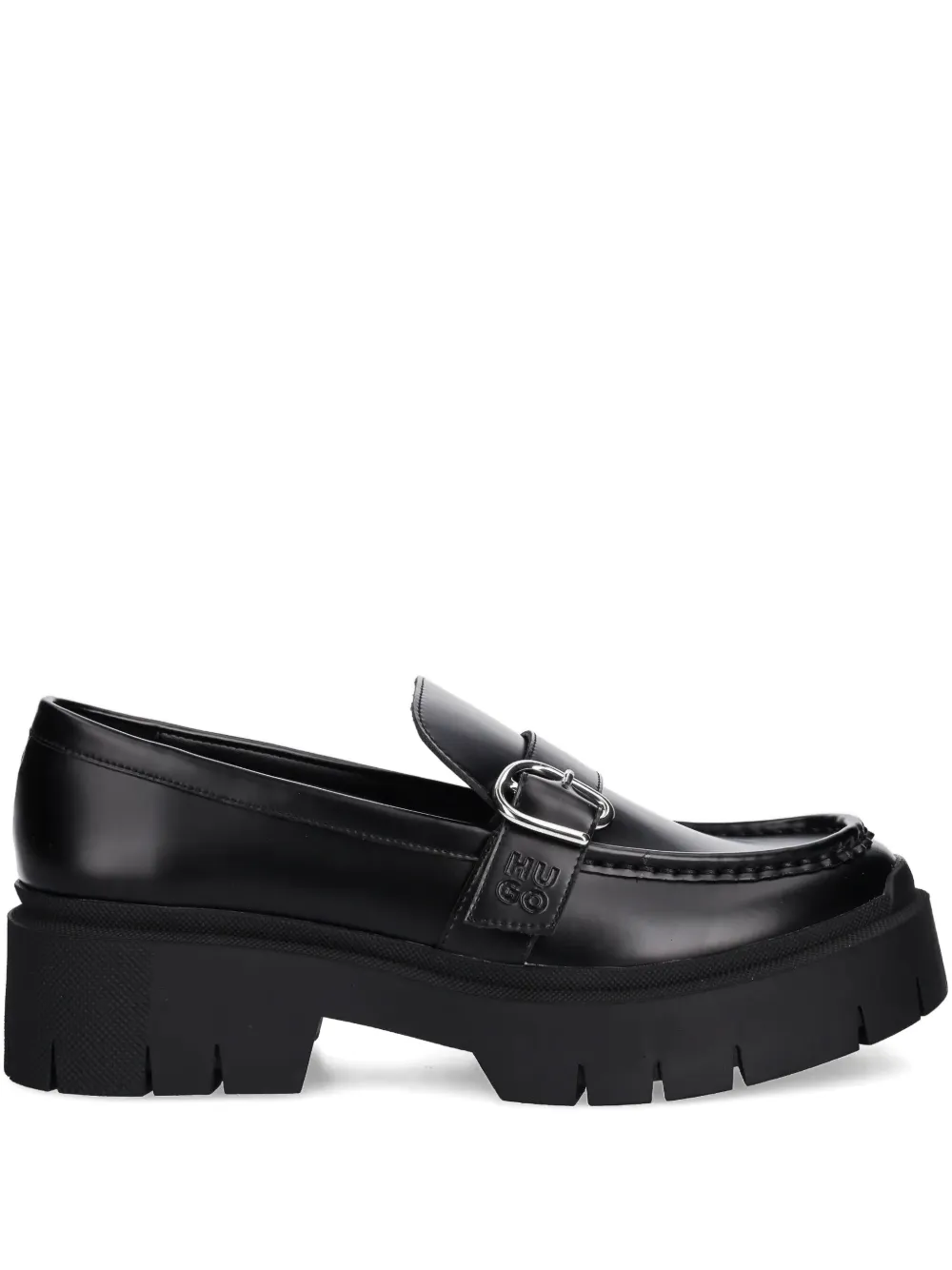 HUGO buckle-detail platform loafers Black