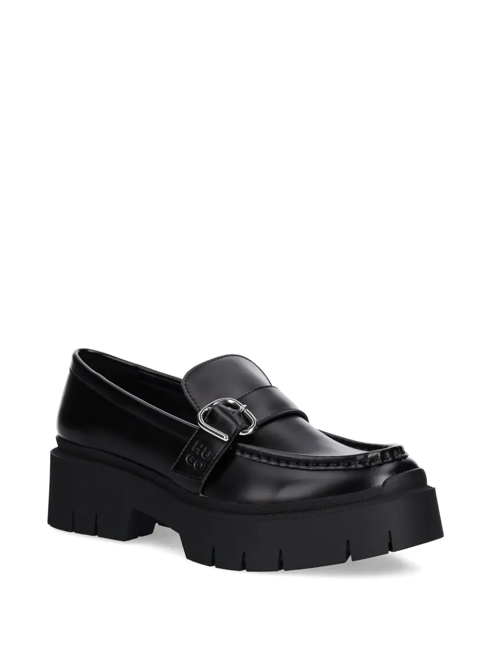 HUGO buckle-detail platform loafers Black