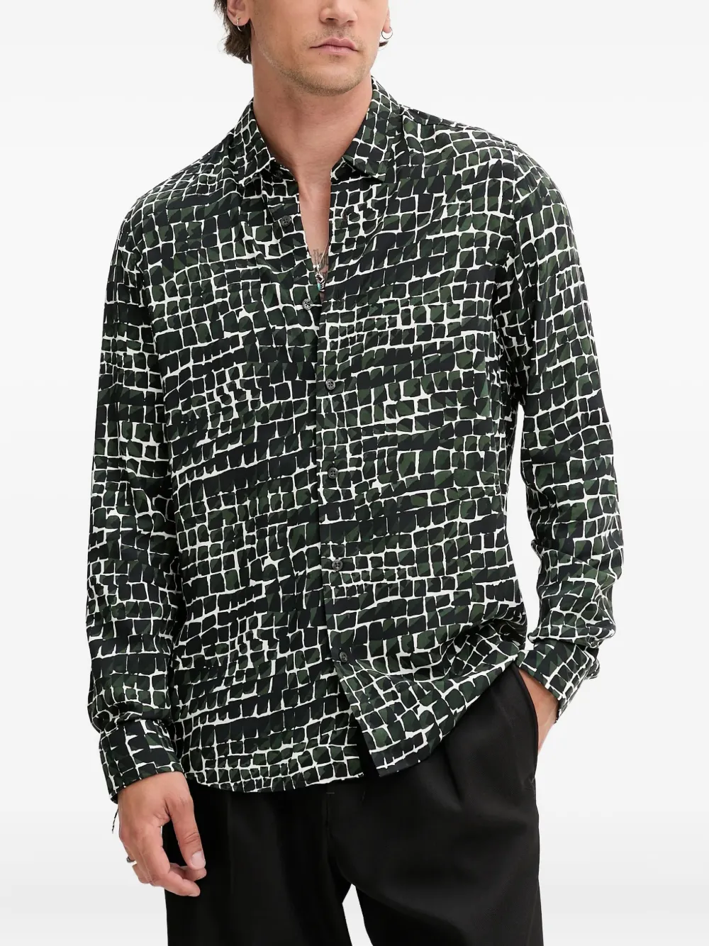 mosaic-print shirt