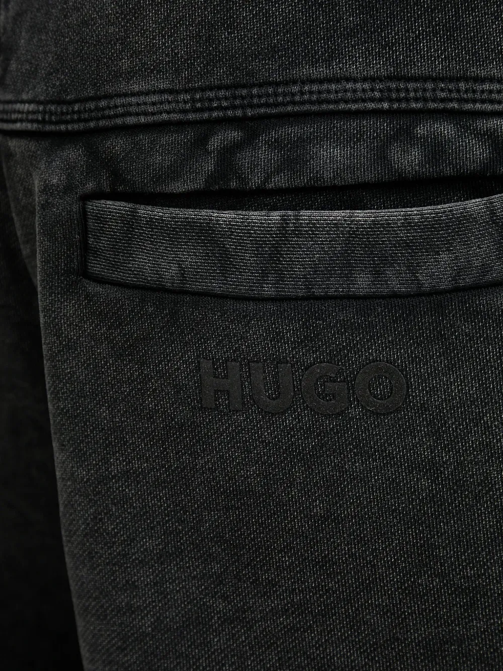 HUGO Shorts met trekkoordsluiting en acid-wassing Grijs