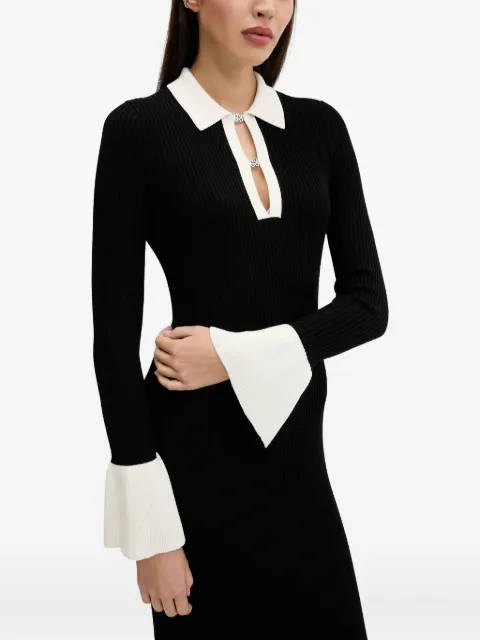 HUGO polo-neck ribbed-knit maxi dress