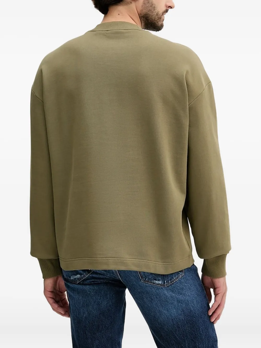 HUGO Sweater met logopatch - Groen