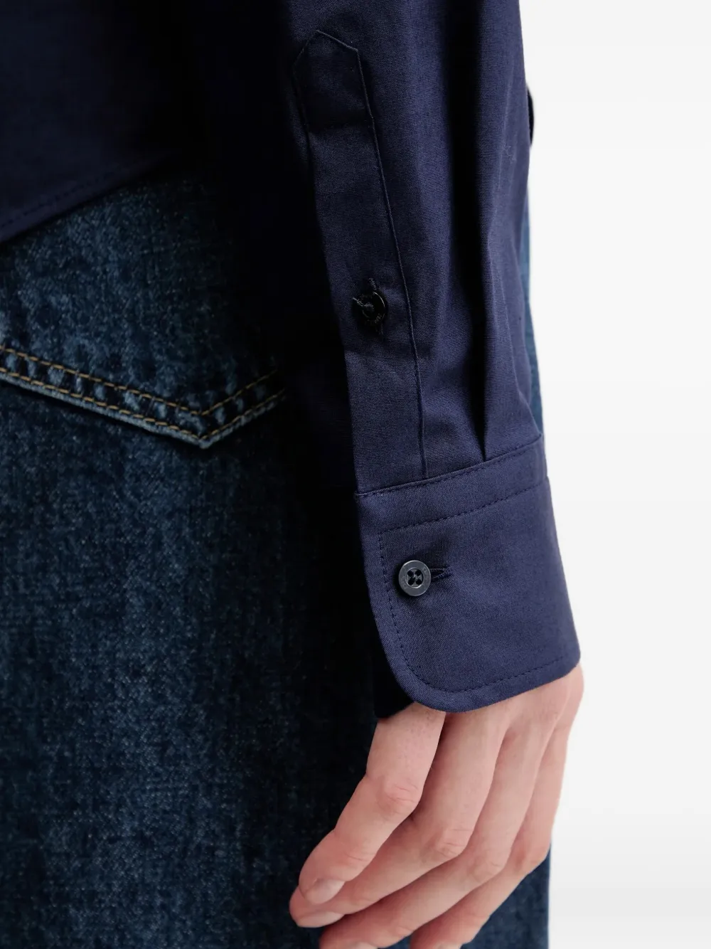 HUGO Blouse met geborduurd logo Blauw