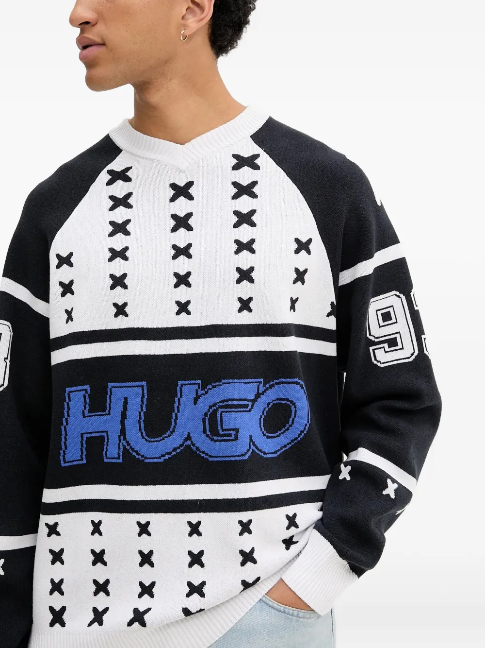 HUGO Trui met raglan mouwen Wit