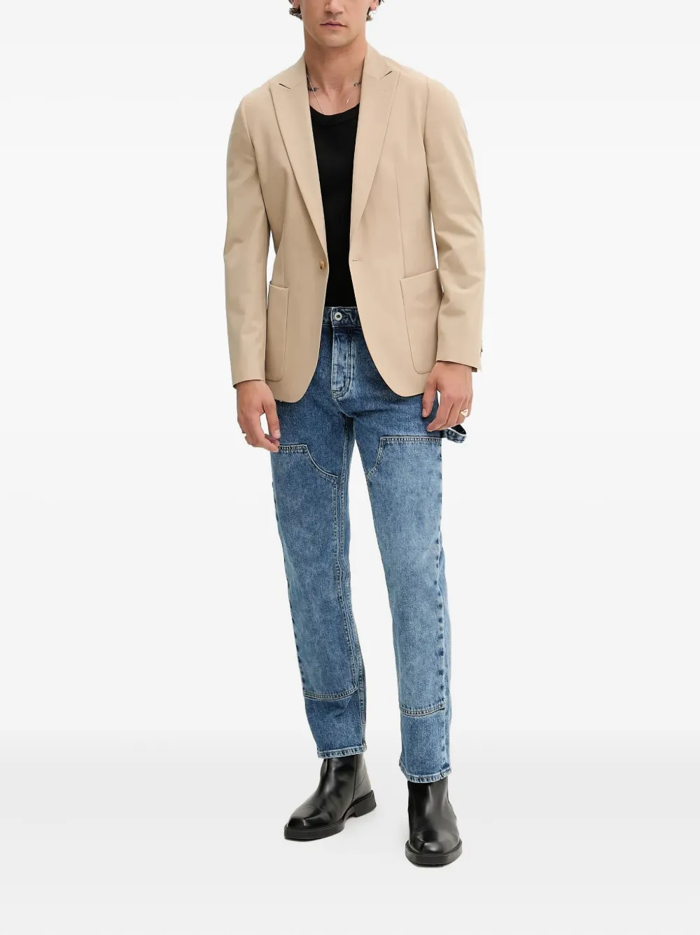 HUGO Blazer met enkele rij knopen Beige