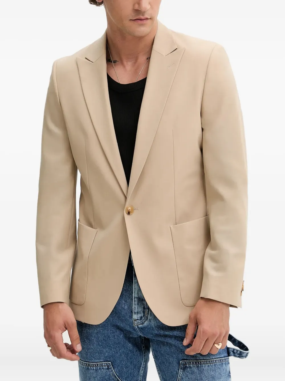 HUGO Blazer met enkele rij knopen Beige