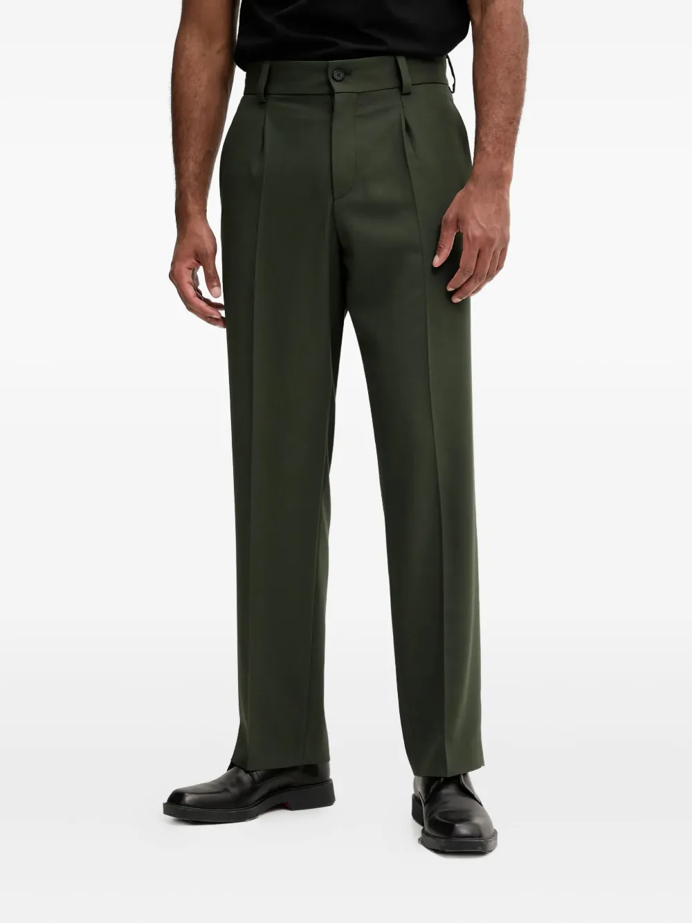 pleated-front trousers