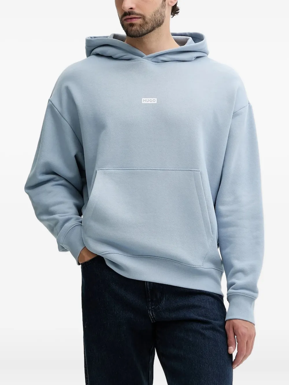 HUGO Hoodie met logoprint Blauw