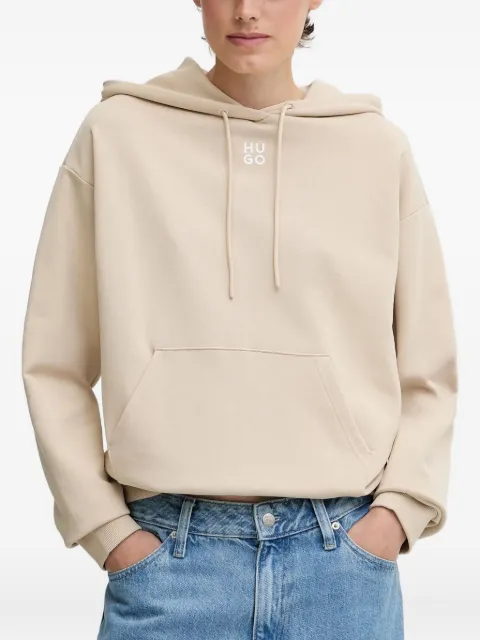 HUGO logo-embroidered hoodie
