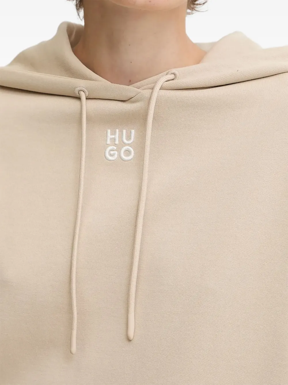 HUGO Hoodie met geborduurd logo Beige