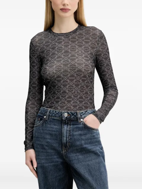 HUGO monogram-print long-sleeve T-shirt