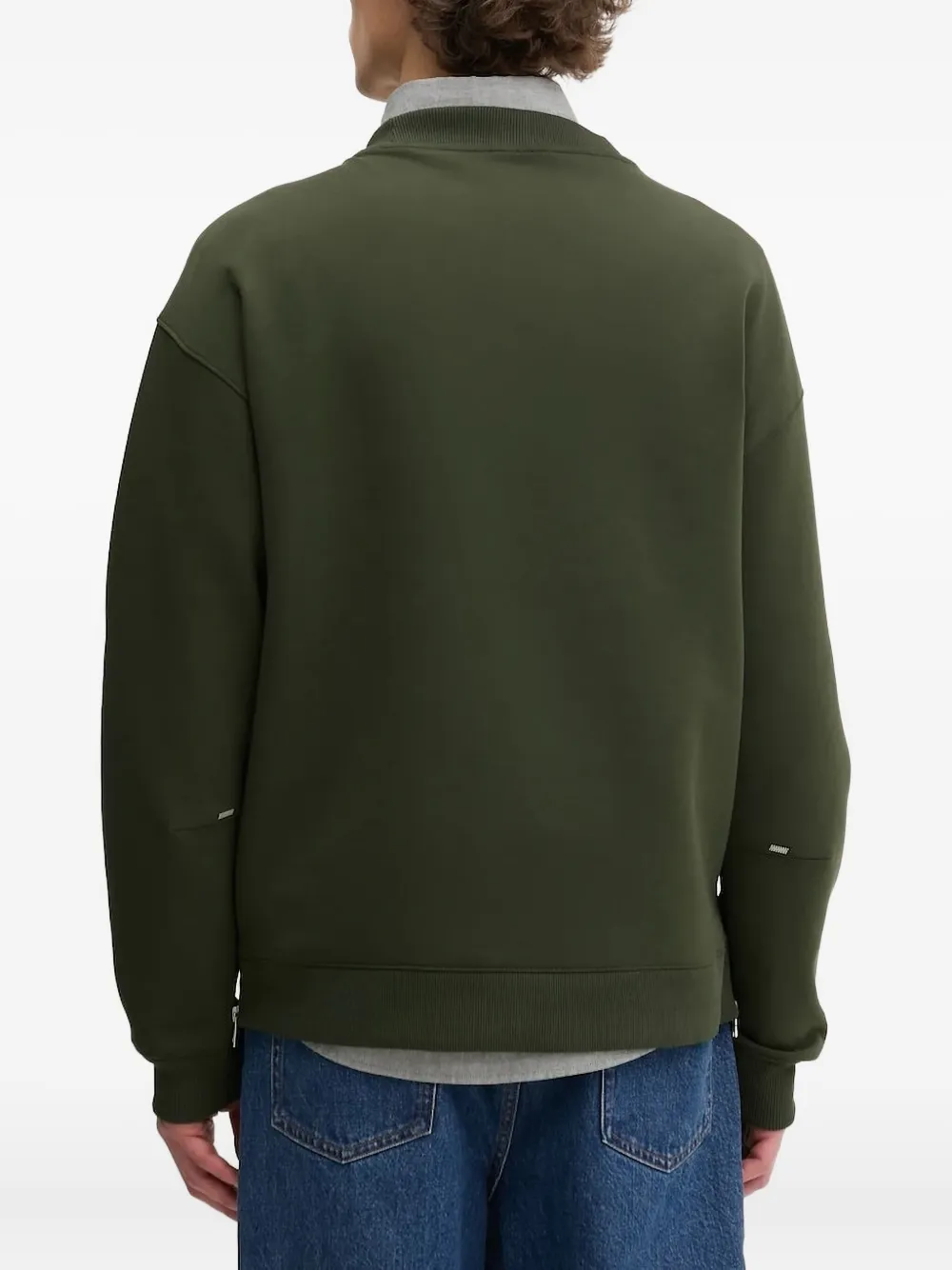 HUGO Sweater met logopatch - Groen