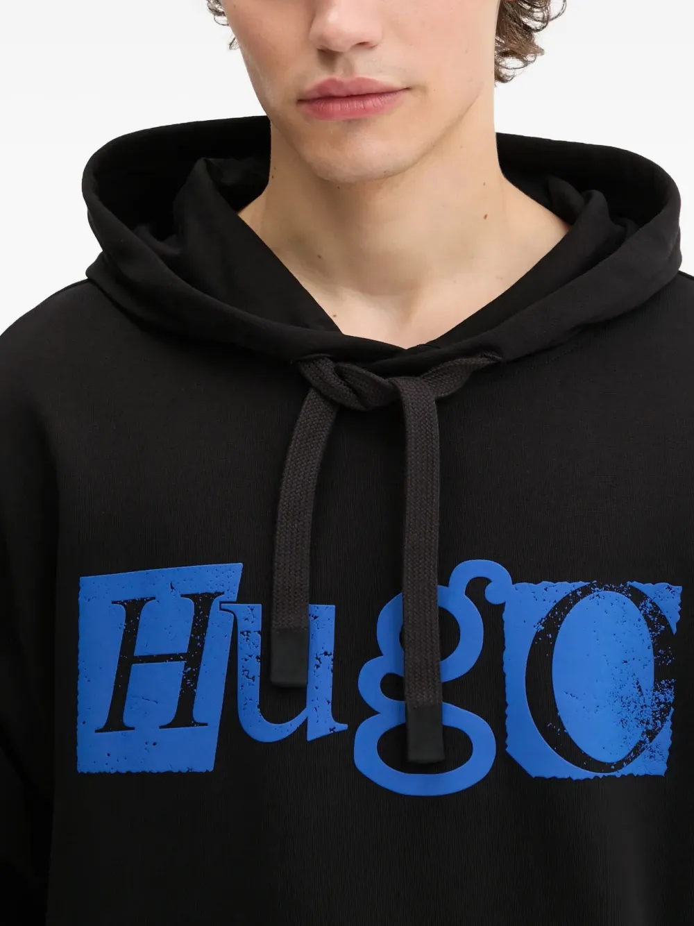 HUGO Sweater met logoprint Zwart