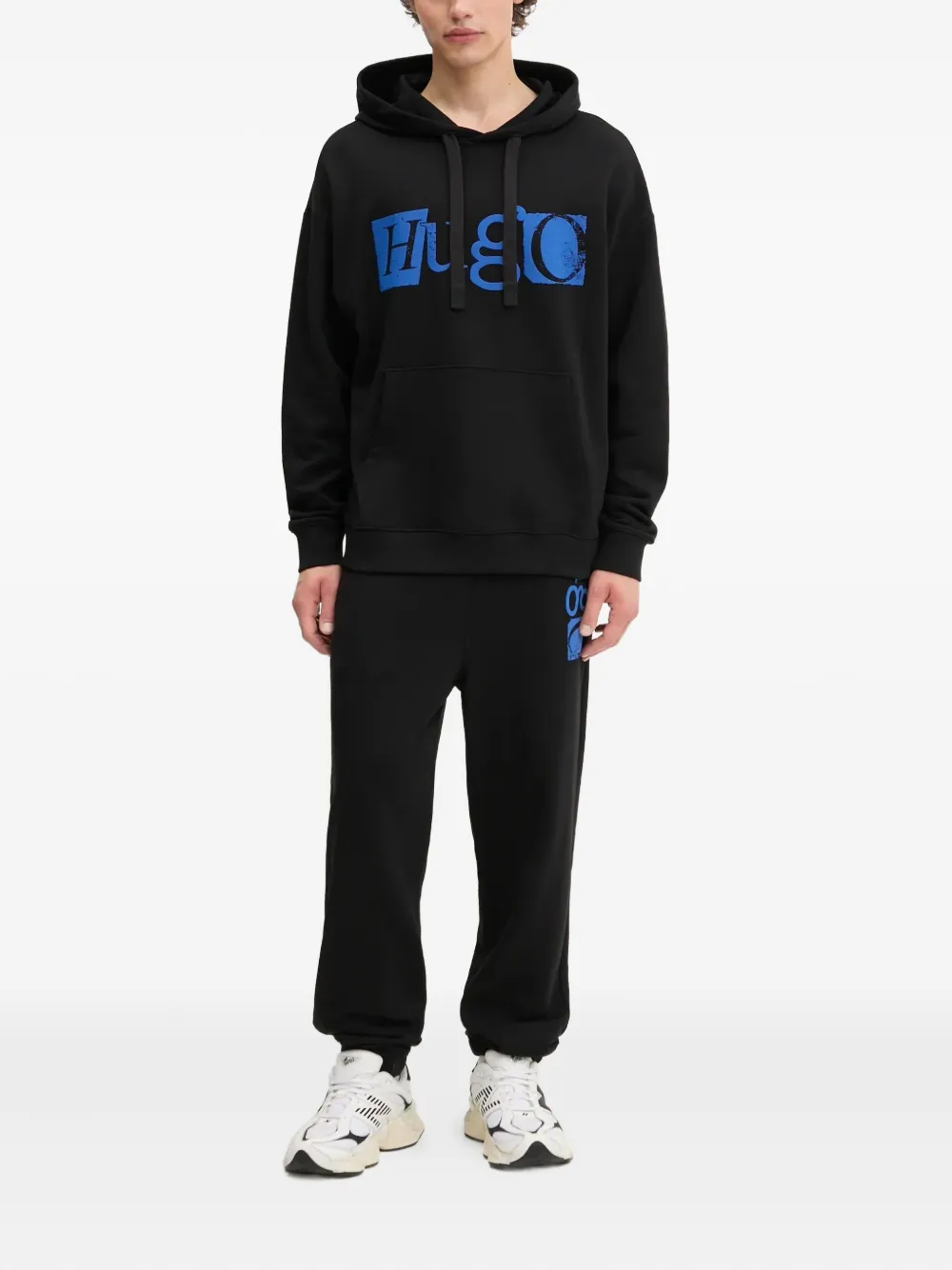 HUGO Sweater met logoprint Zwart