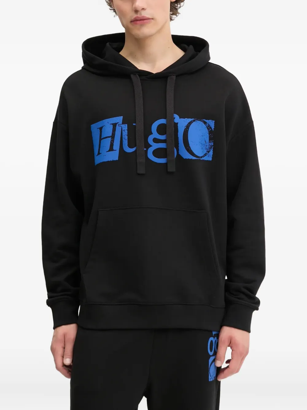 HUGO Sweater met logoprint Zwart